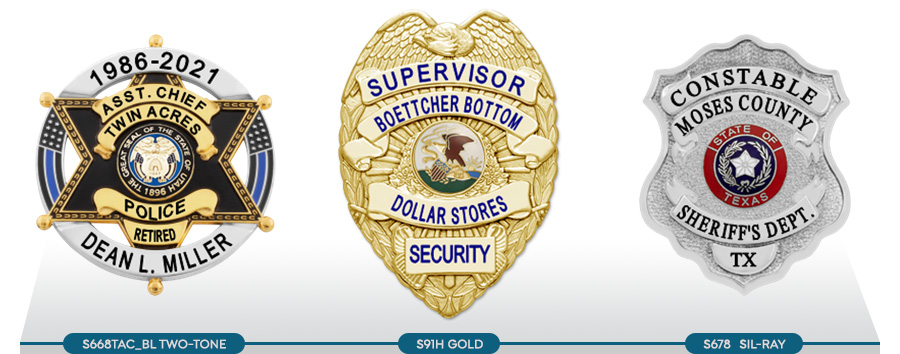  Police Fire and Security Badges for the public safety  professional by Smith & Warren.
